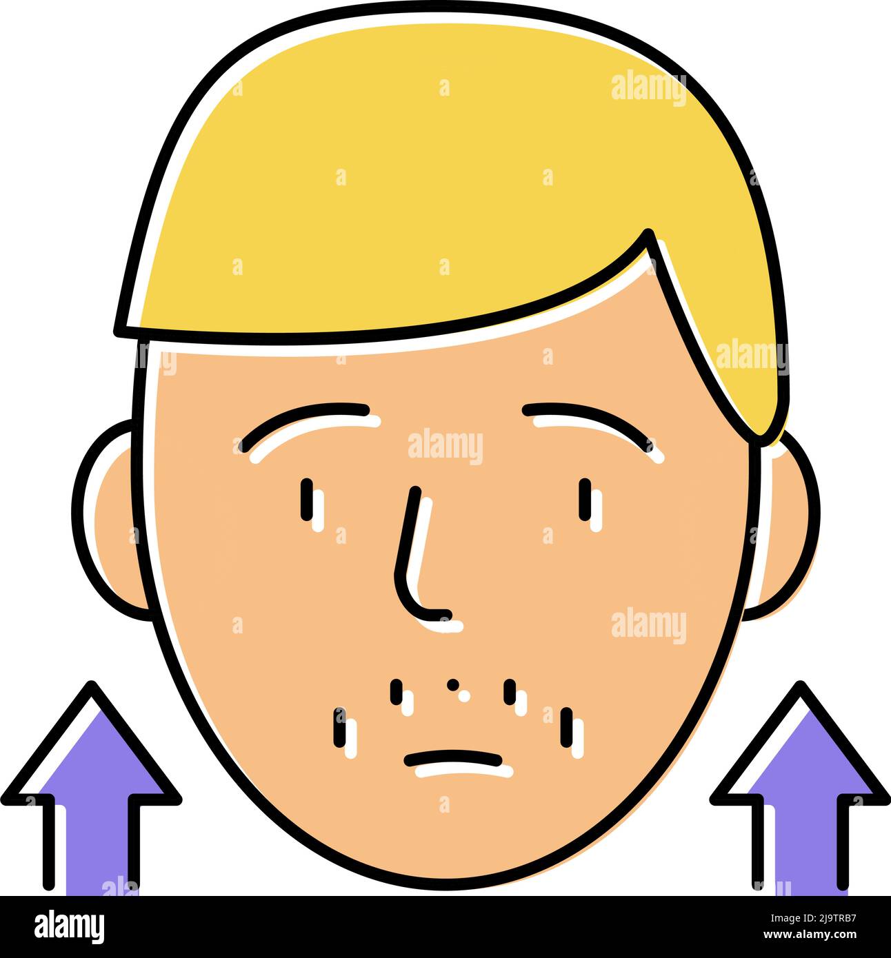 precocious puberty endocrinology color icon vector illustration Stock Vector