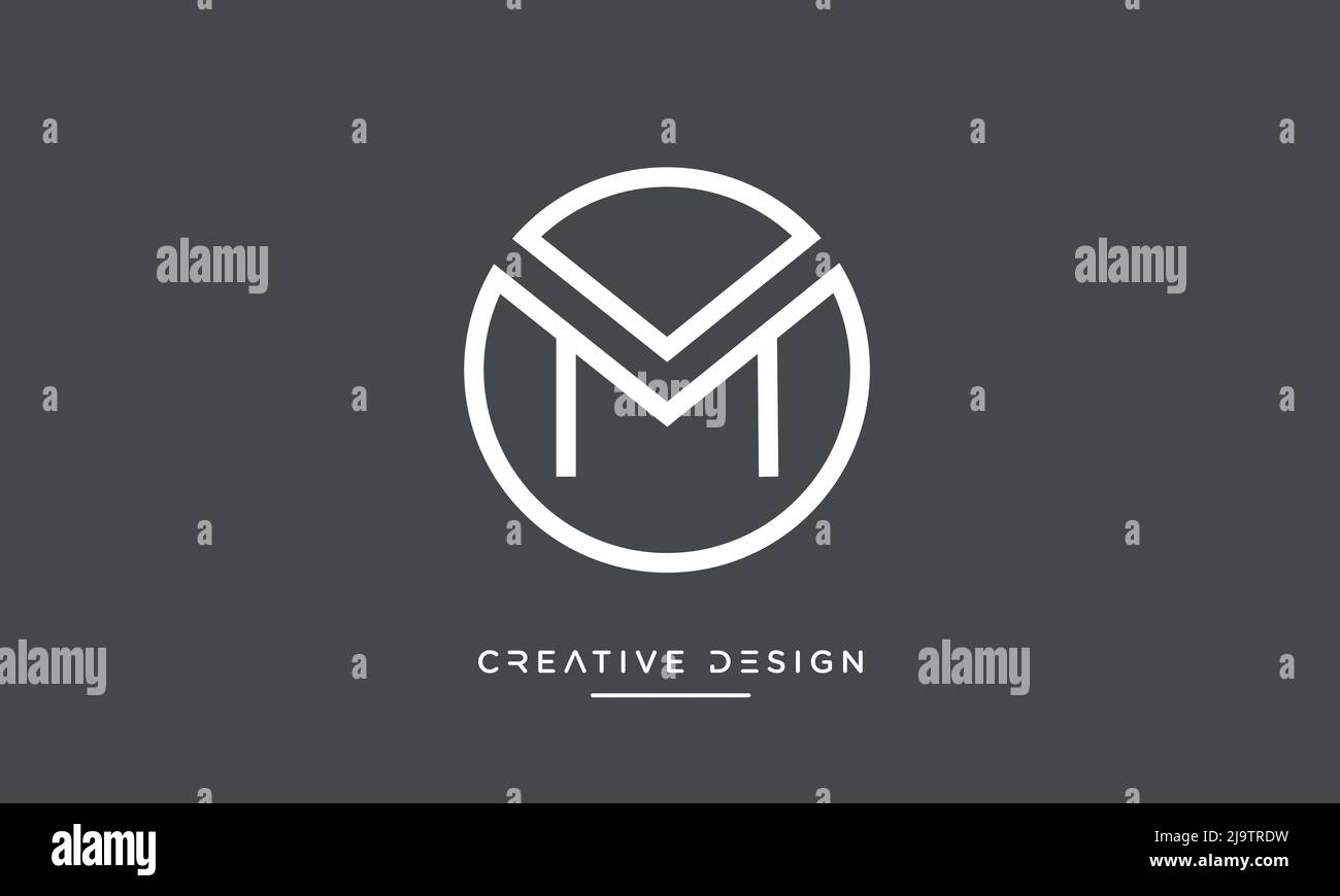 Alphabet Letters OM or MO Abstract Logo Monogram Stock Vector