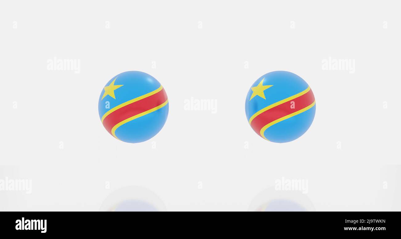 3d render of globe in Democratic Republic of the Congo flag for icon or ...