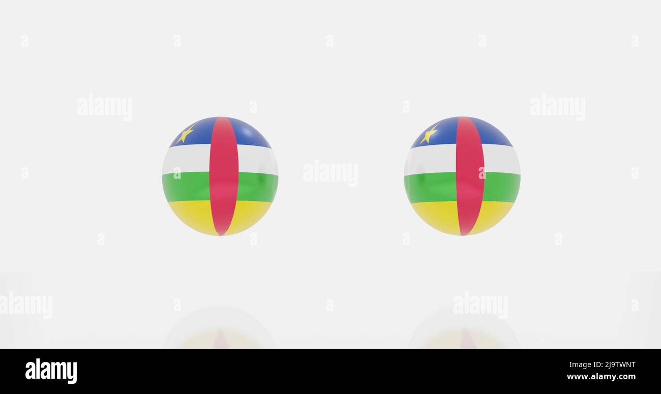 3d render of globe in Central African Republic flag for icon or symbol ...
