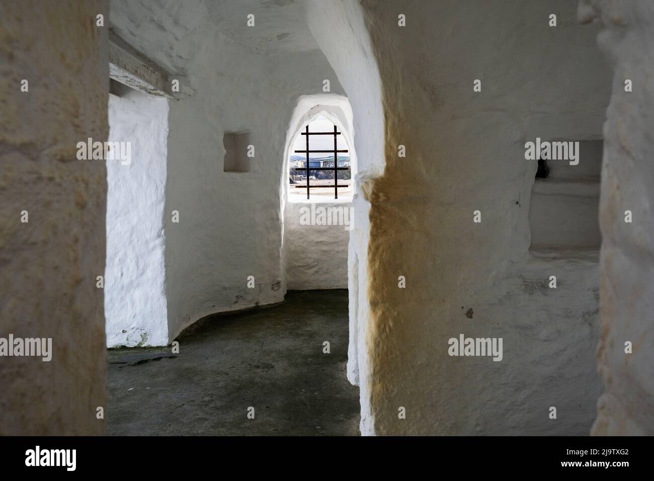 The interior of the iconic Huer Hut in Newquay in Cornwall In the UK. Stock Photo