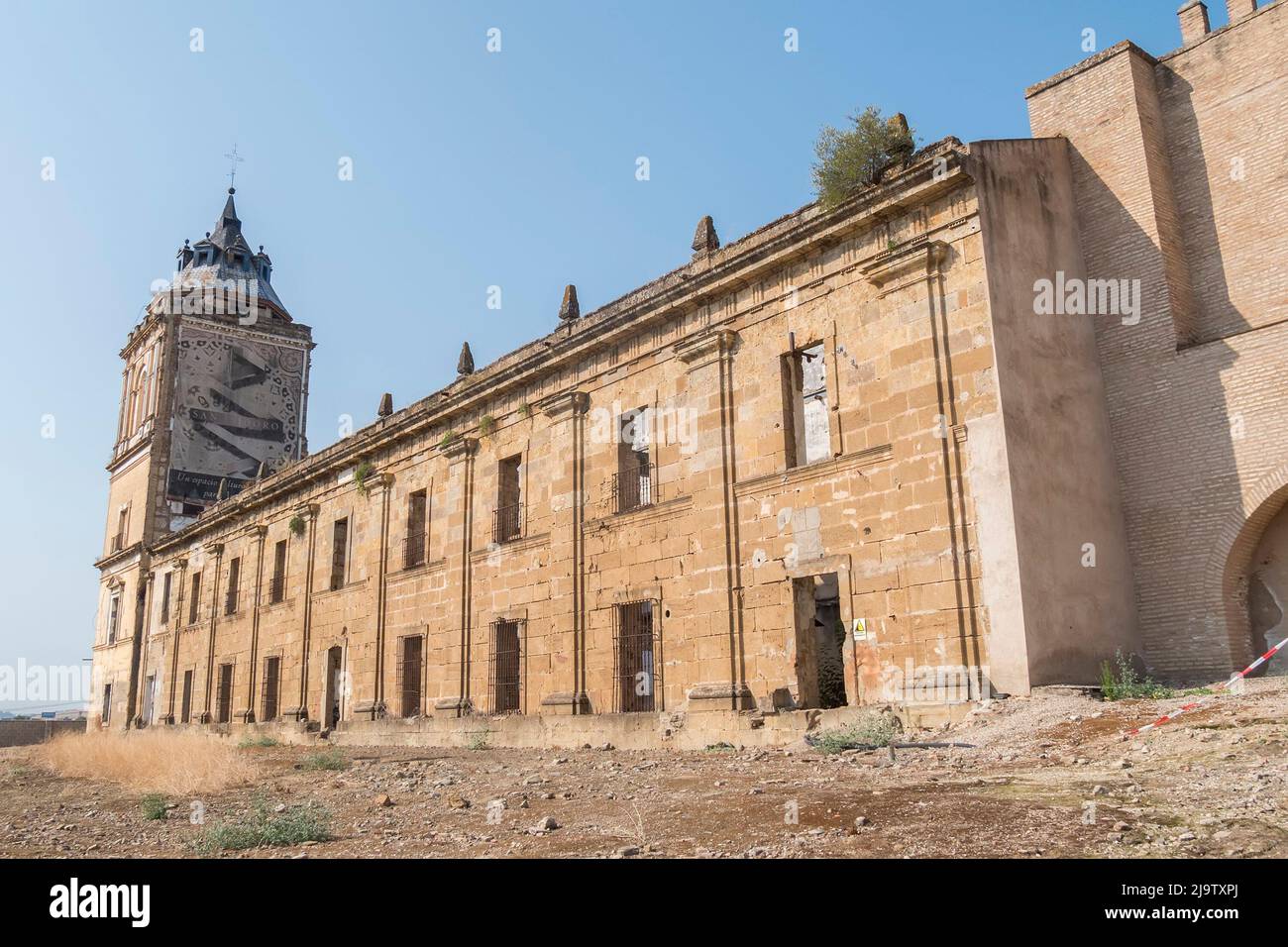 San Isidoro Monastery, two Gothic churches and two Mudejar-style cloisters (Santiponce, Seville). Stock Photo