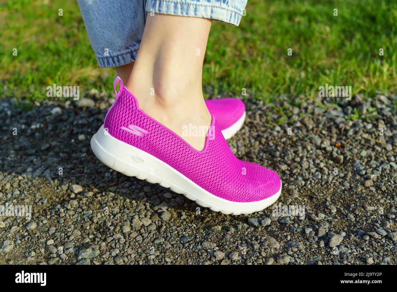 Tyumen, Russia-April 27, 2022: Skechers logo is an American shoe company  founded by CEO Robert Greenberg and his son Michael Stock Photo - Alamy