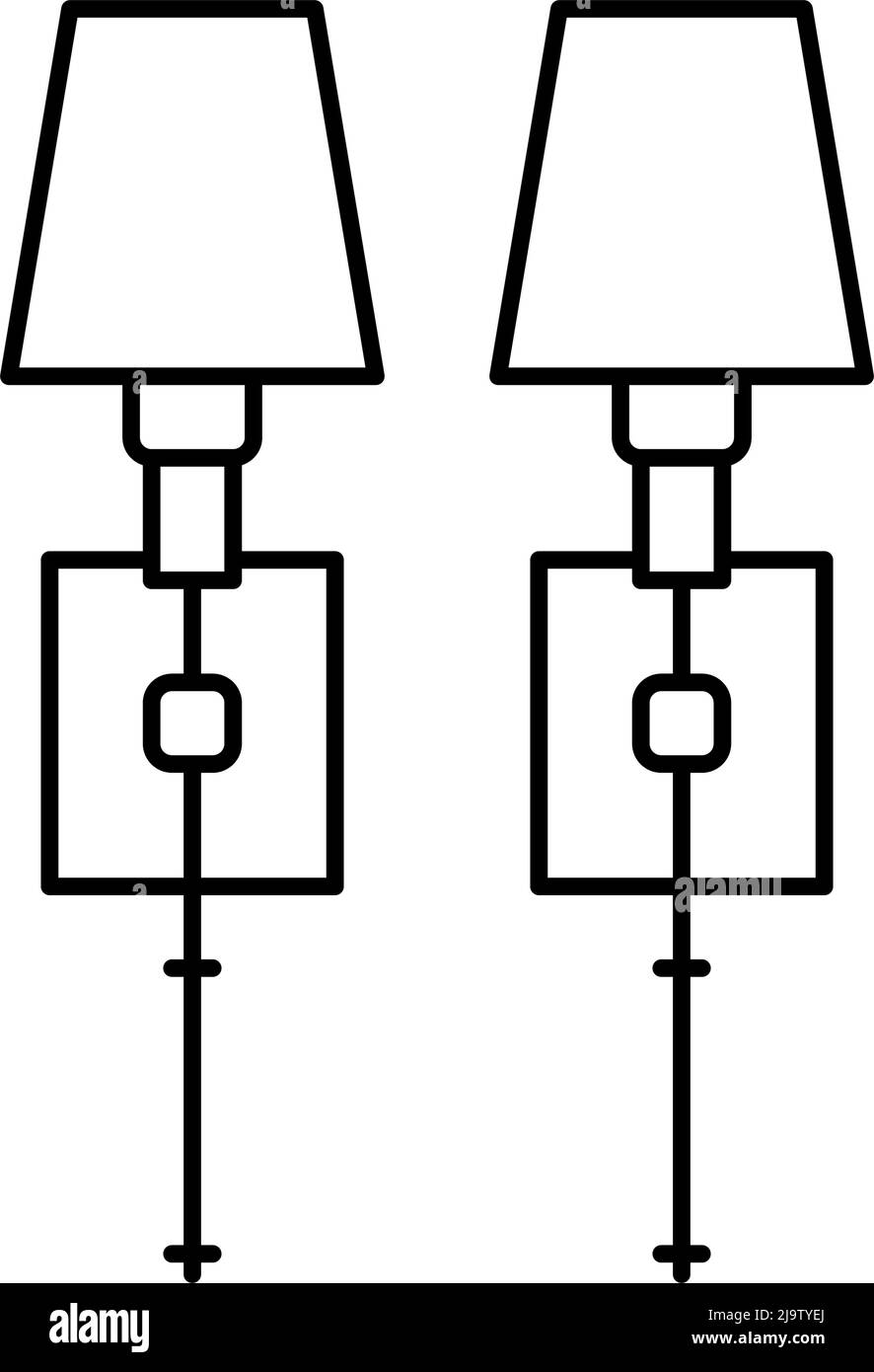 wall sconce set line icon vector illustration Stock Vector Image & Art