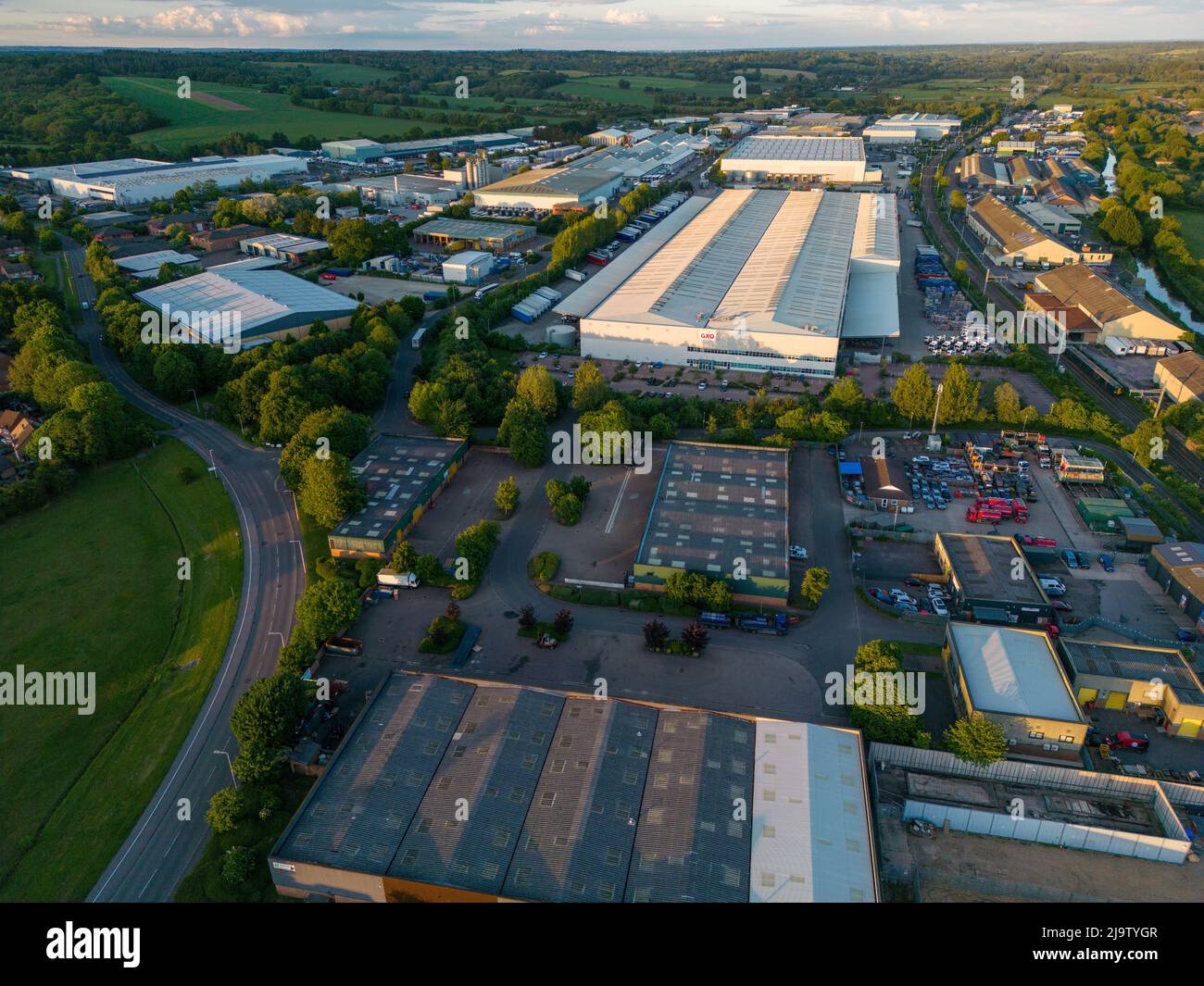 Pipers Way Industrial Estate GXO Distribution Centre Stock Photo