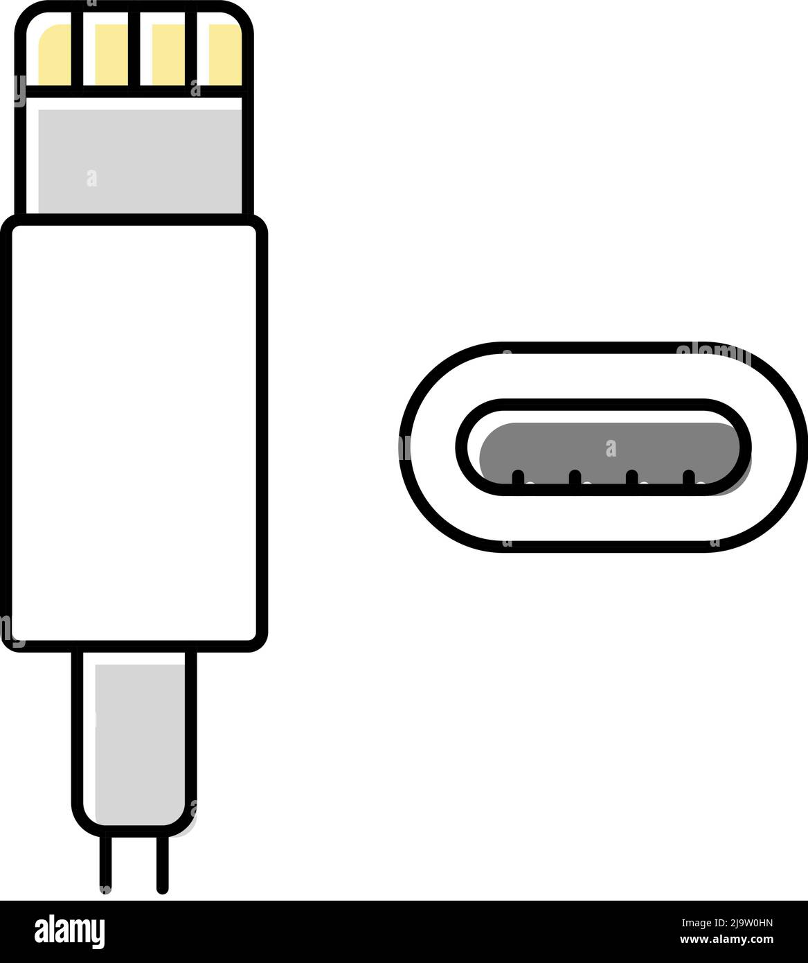 lightning cable color icon vector illustration Stock Vector Image & Art