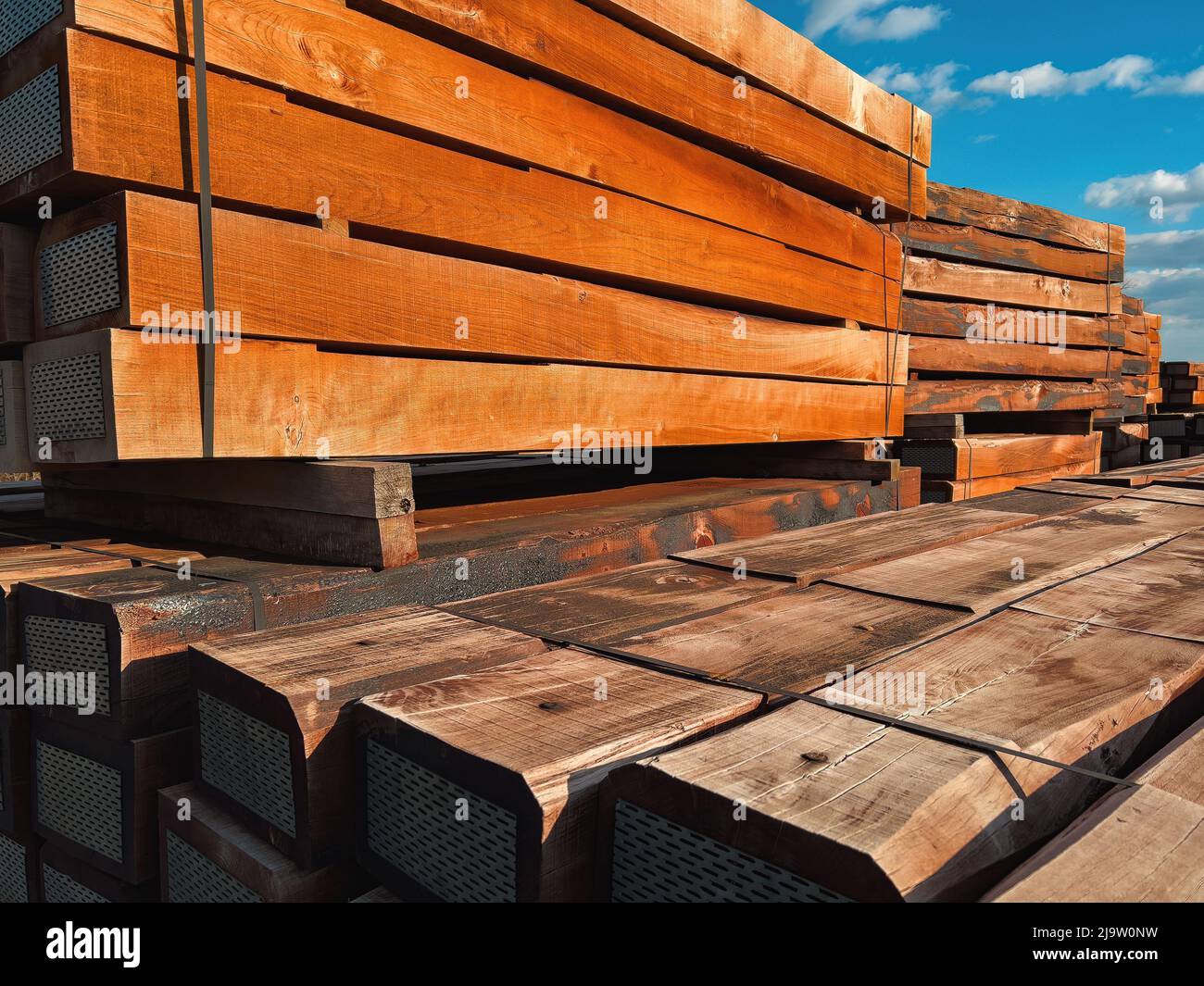Stack of railway sleepers hires stock photography and images Alamy