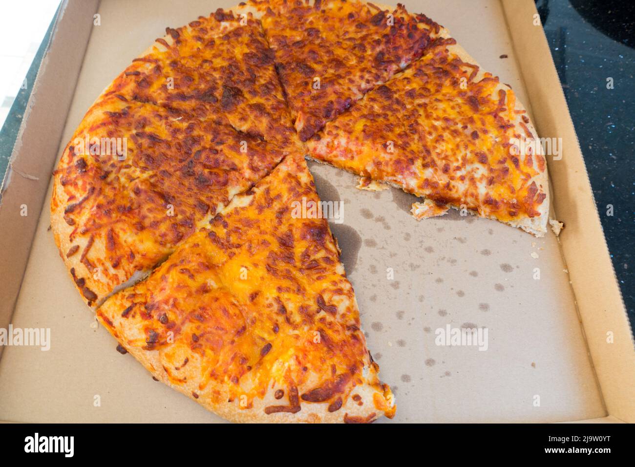 Five cheese Pizza in extra large size from Costco Stock Photo