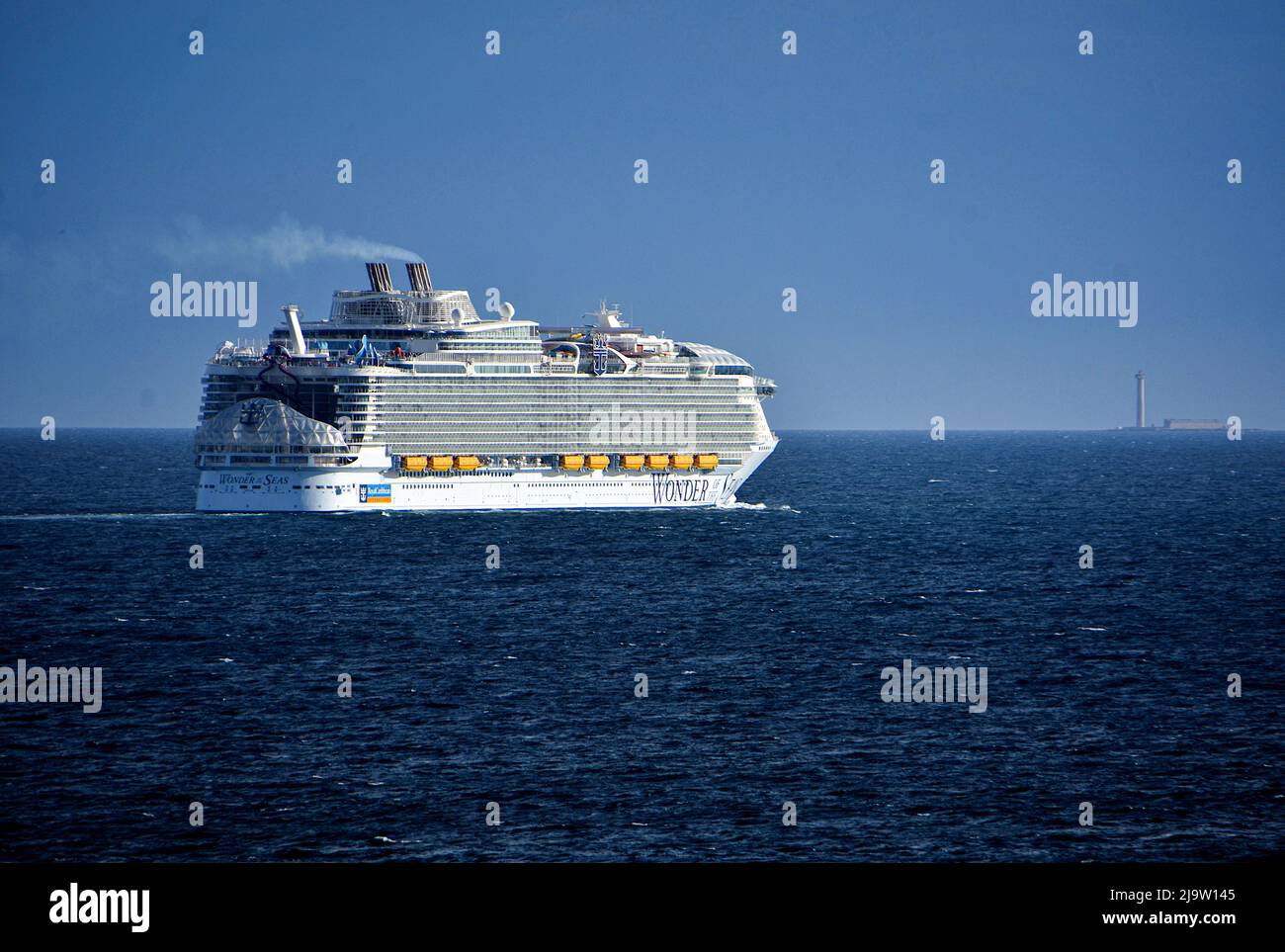 The liner Wonder Of The Seas cruise ship leaves the French ...