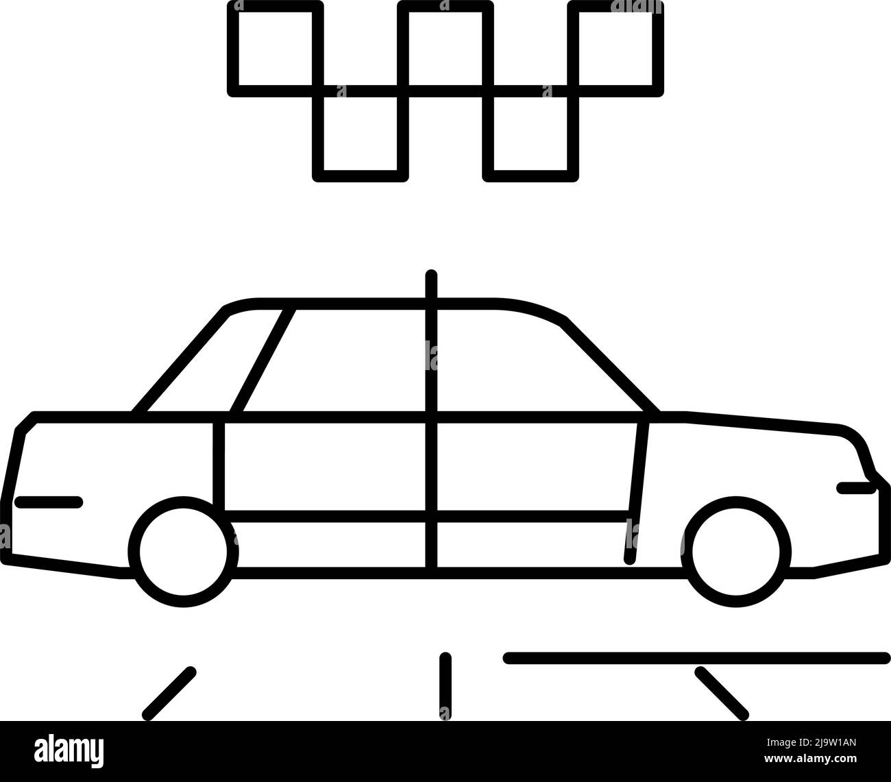 taxi cab line icon vector illustration Stock Vector