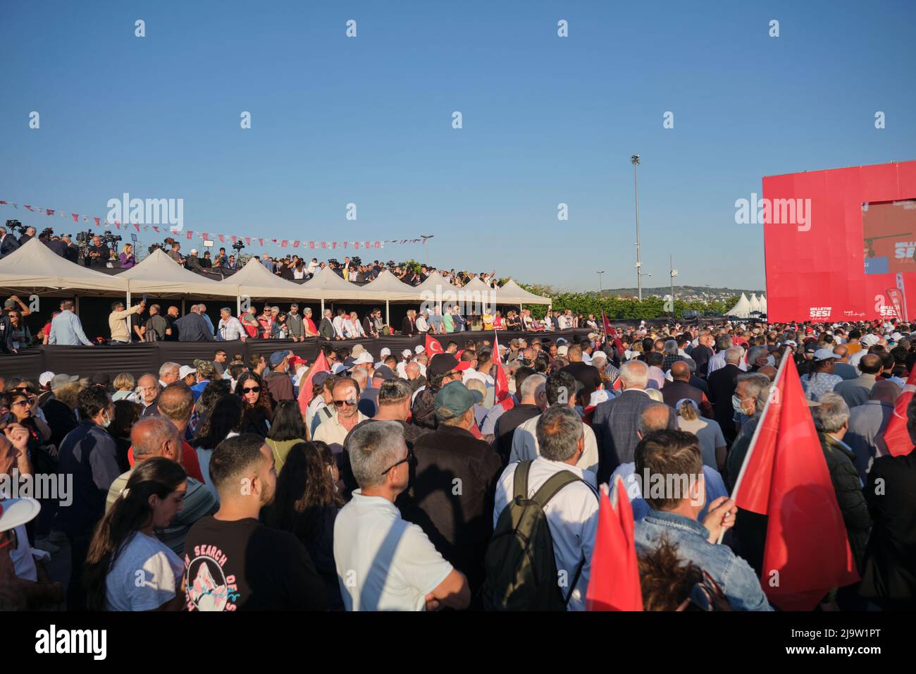 İstanbul, Turkey - May 21, 2022: There was a great participation in the voice of the nation rally organized by the republic people s party in Maltepe Stock Photo