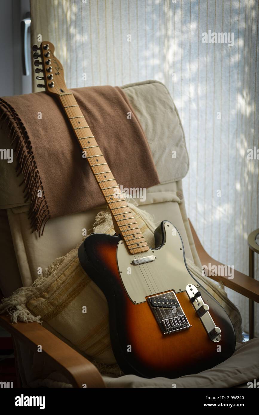 Sunburst Fender Telecaster Stock Photo
