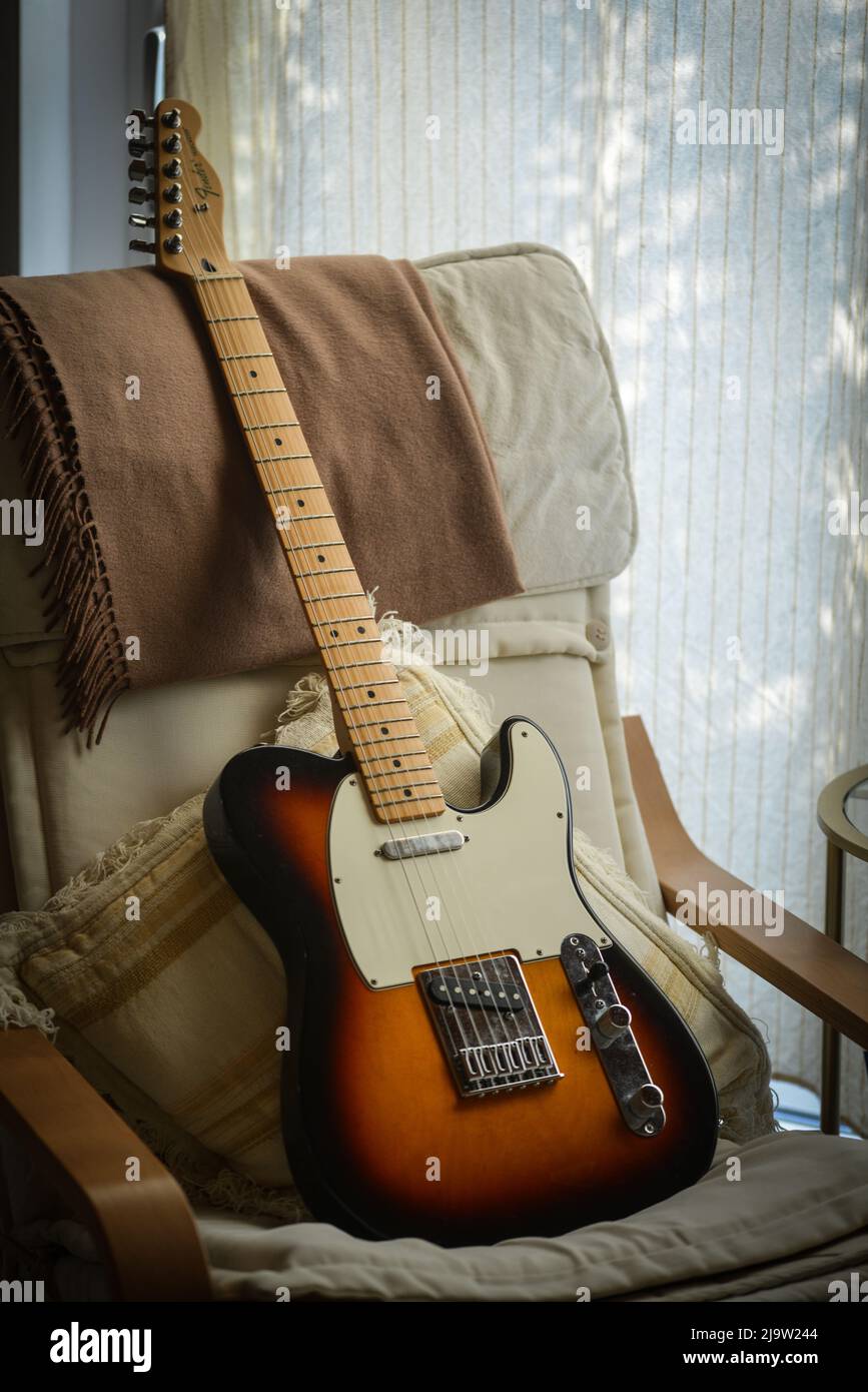 Sunburst Fender Telecaster Stock Photo