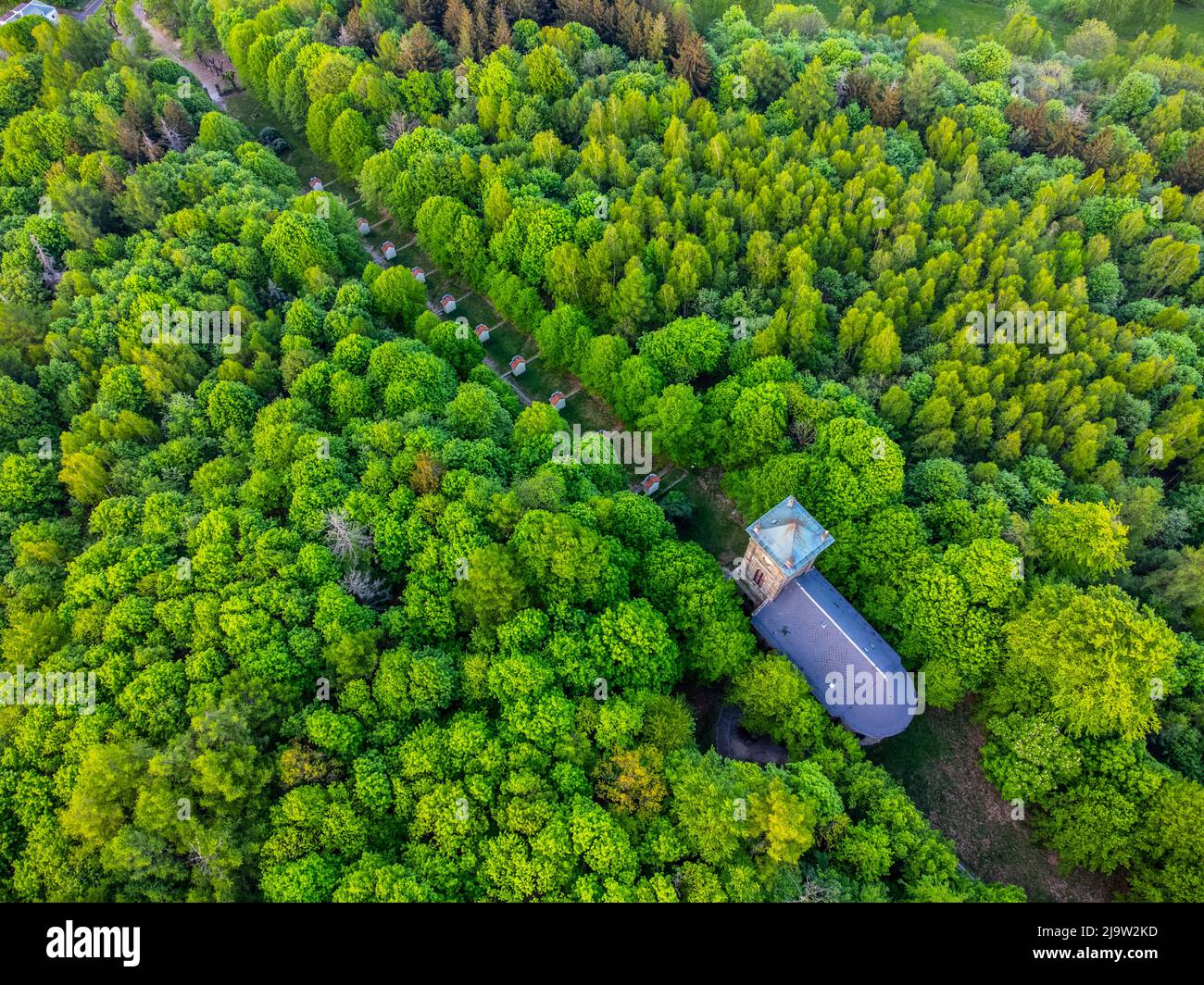 Calvary and Chapel of the Holy Cross from above Stock Photo - Alamy