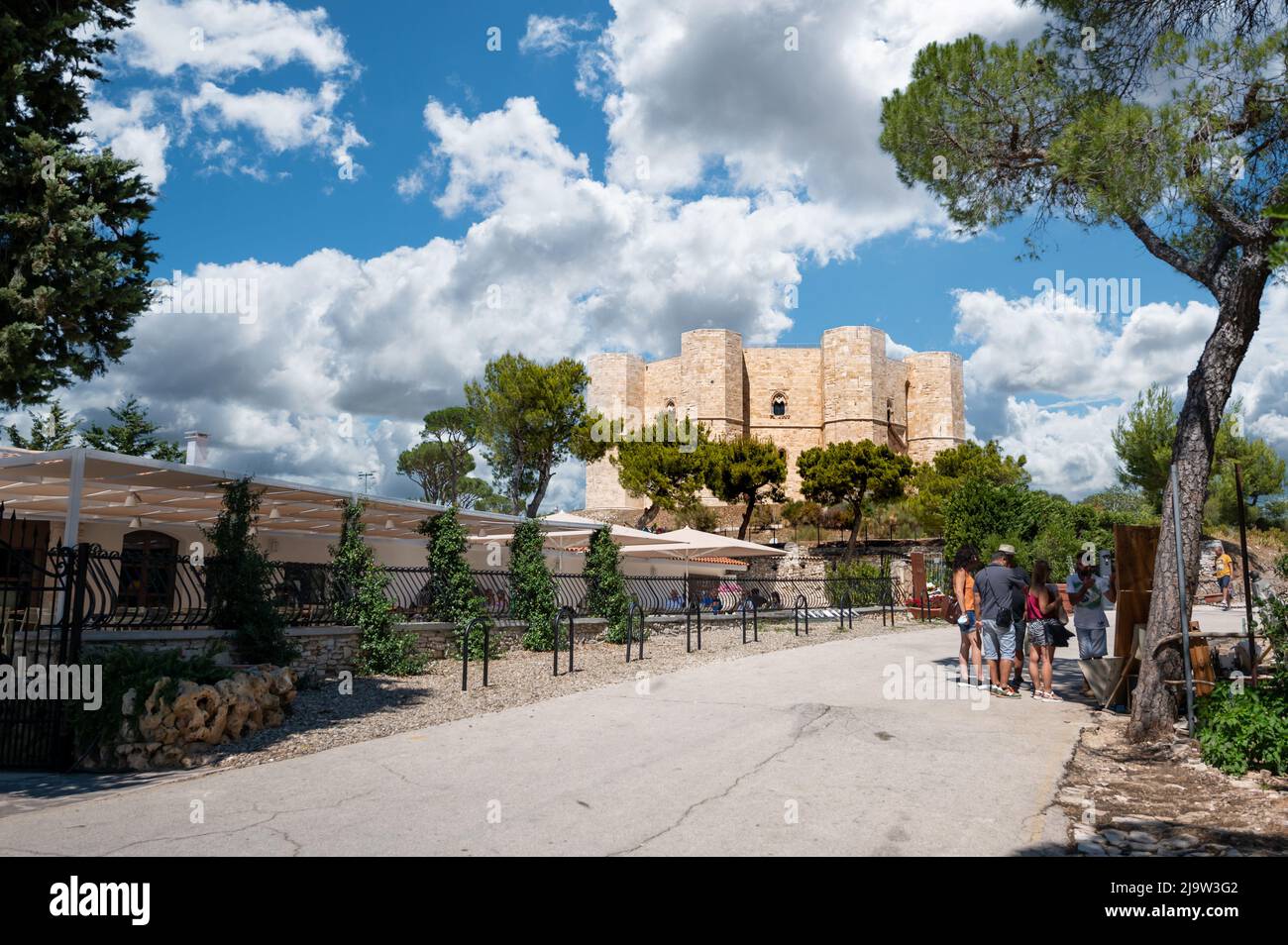 Andria, Puglia, Italy. August 2021. Beautiful view of Castel del Monte