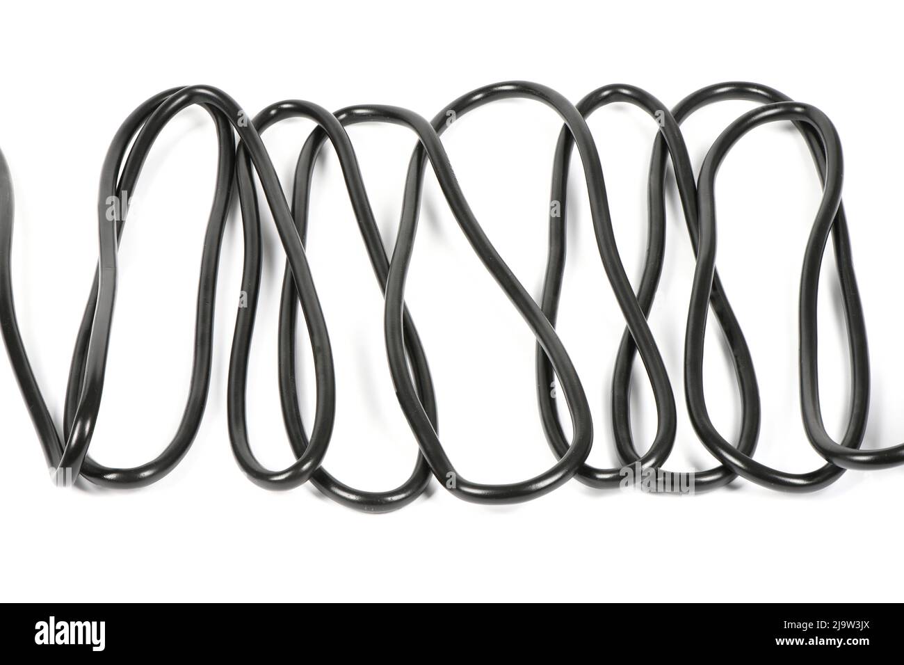 Black Wire Isolated On A White Background Abstraction Stock Photo