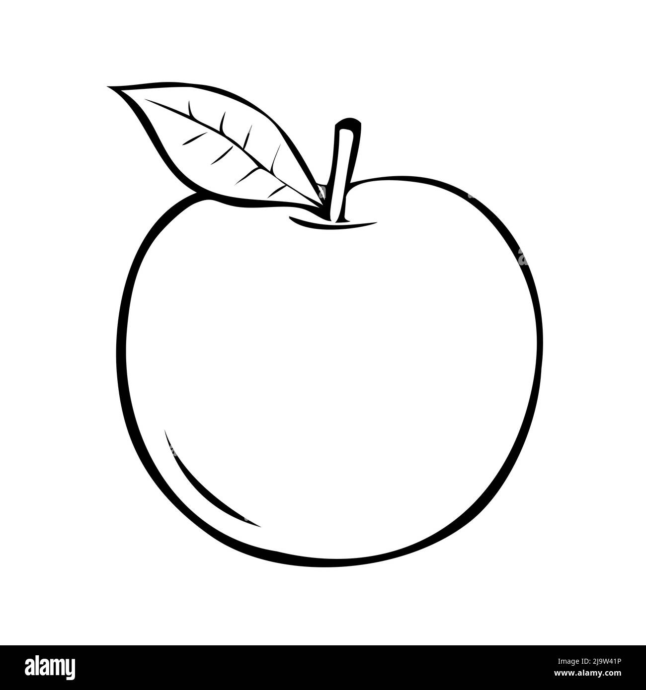 Apple coloring picture Black and White Stock Photos & Images - Alamy