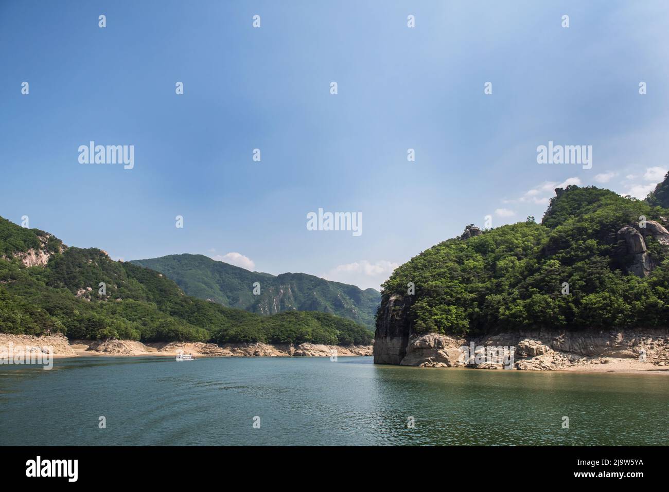 The beautiful landscape of lake and mountain Stock Photo - Alamy