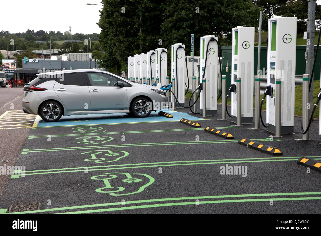 New Gridserve bank of EV charging points Junction 30 on M5 features 12