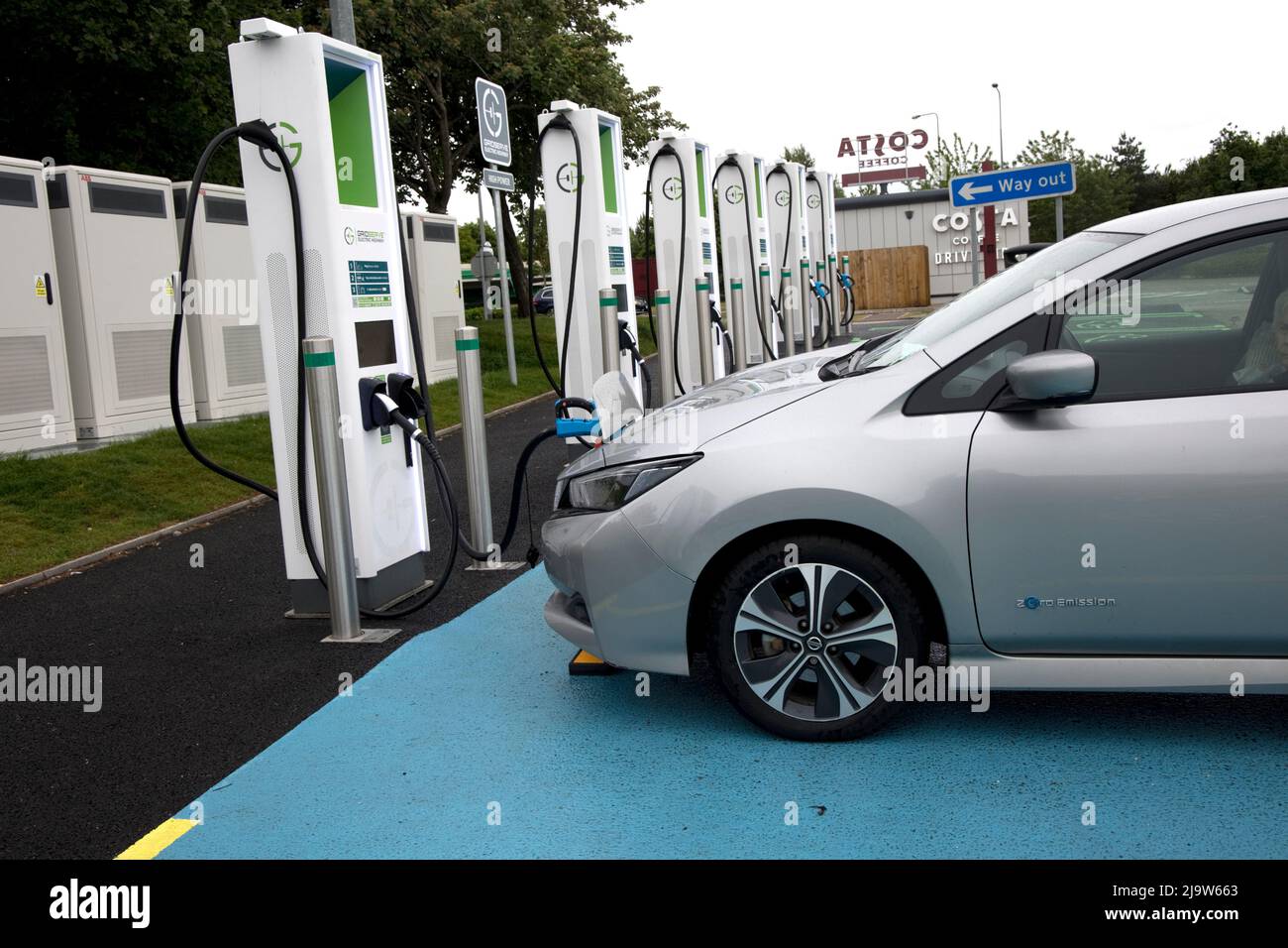 New Gridserve bank of EV charging points Junction 30 on M5 features 12
