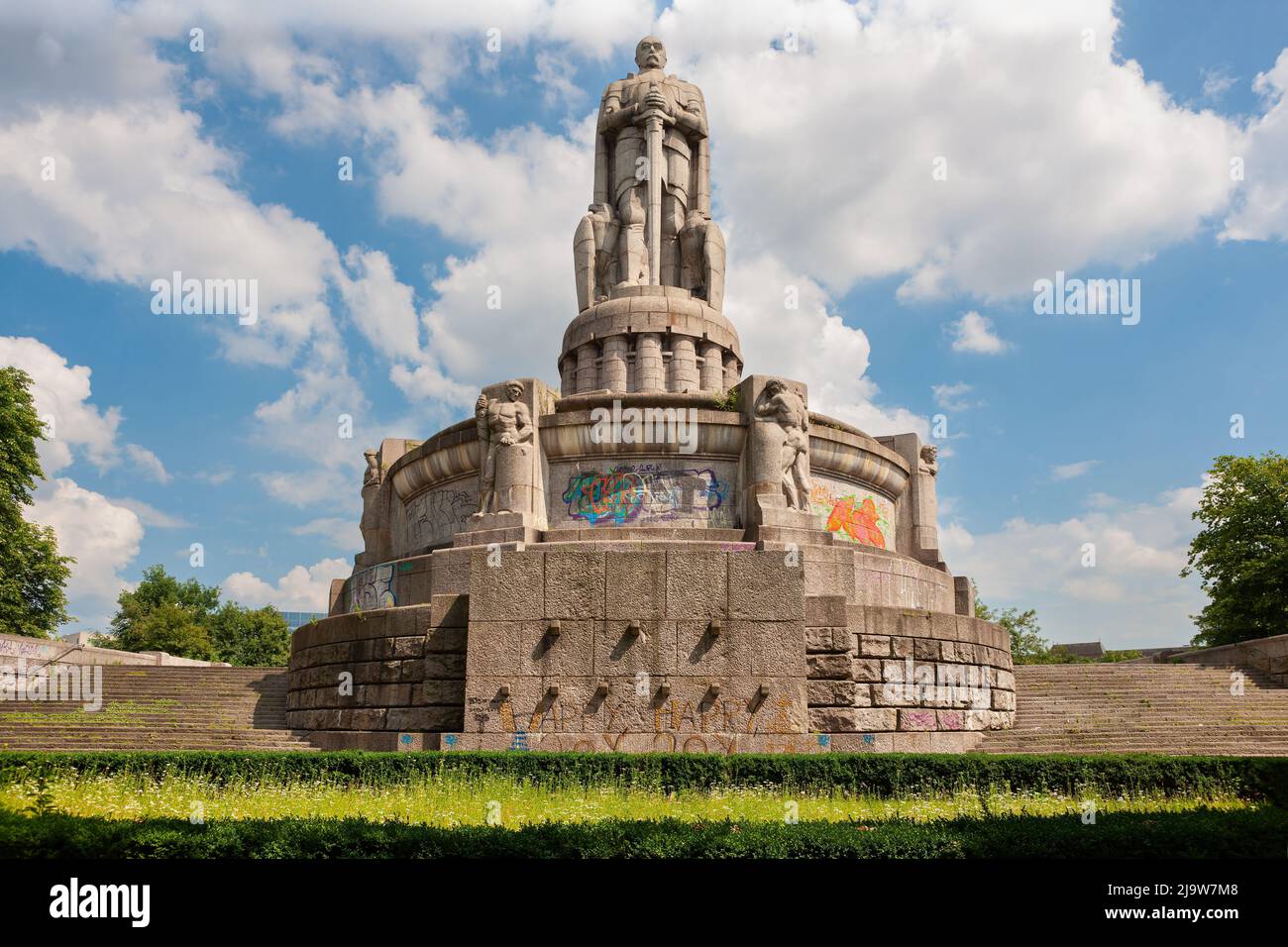 Hamburg Germany July 12 2011 Bismarck Monument In Alter Elbpark Hamburg Germany July 12 2011 Bismarck Monument In Alter Elbpark