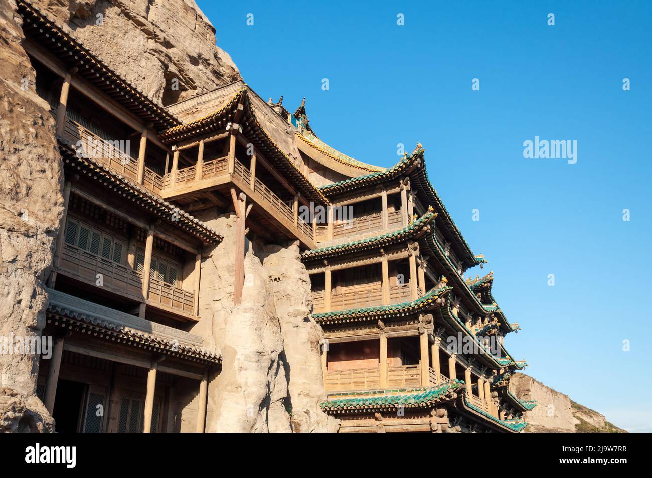Hanging temple at Yungang Grottoes in Datong, Shanxi, China Stock Photo