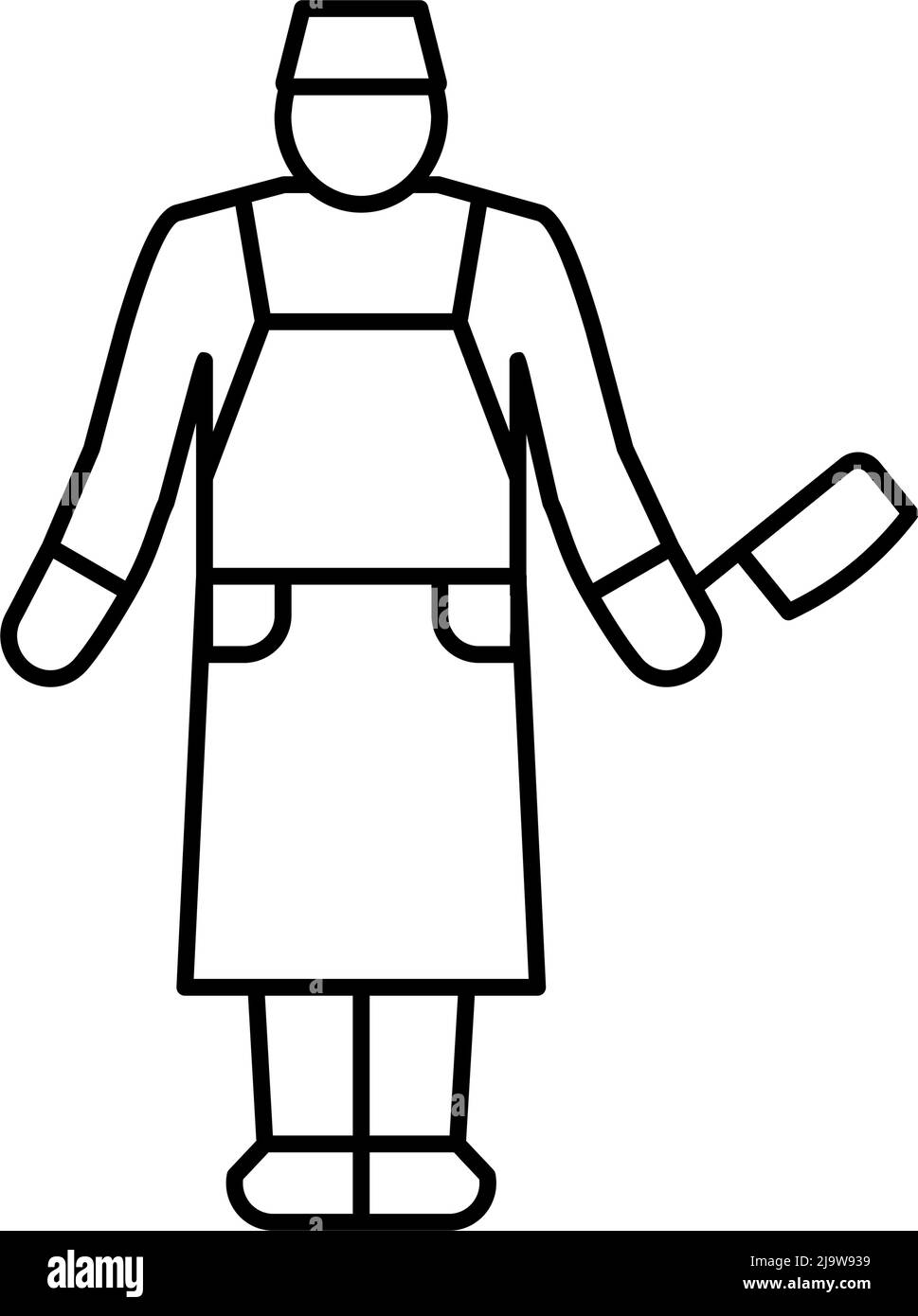 butcher man line icon vector illustration Stock Vector Image & Art - Alamy