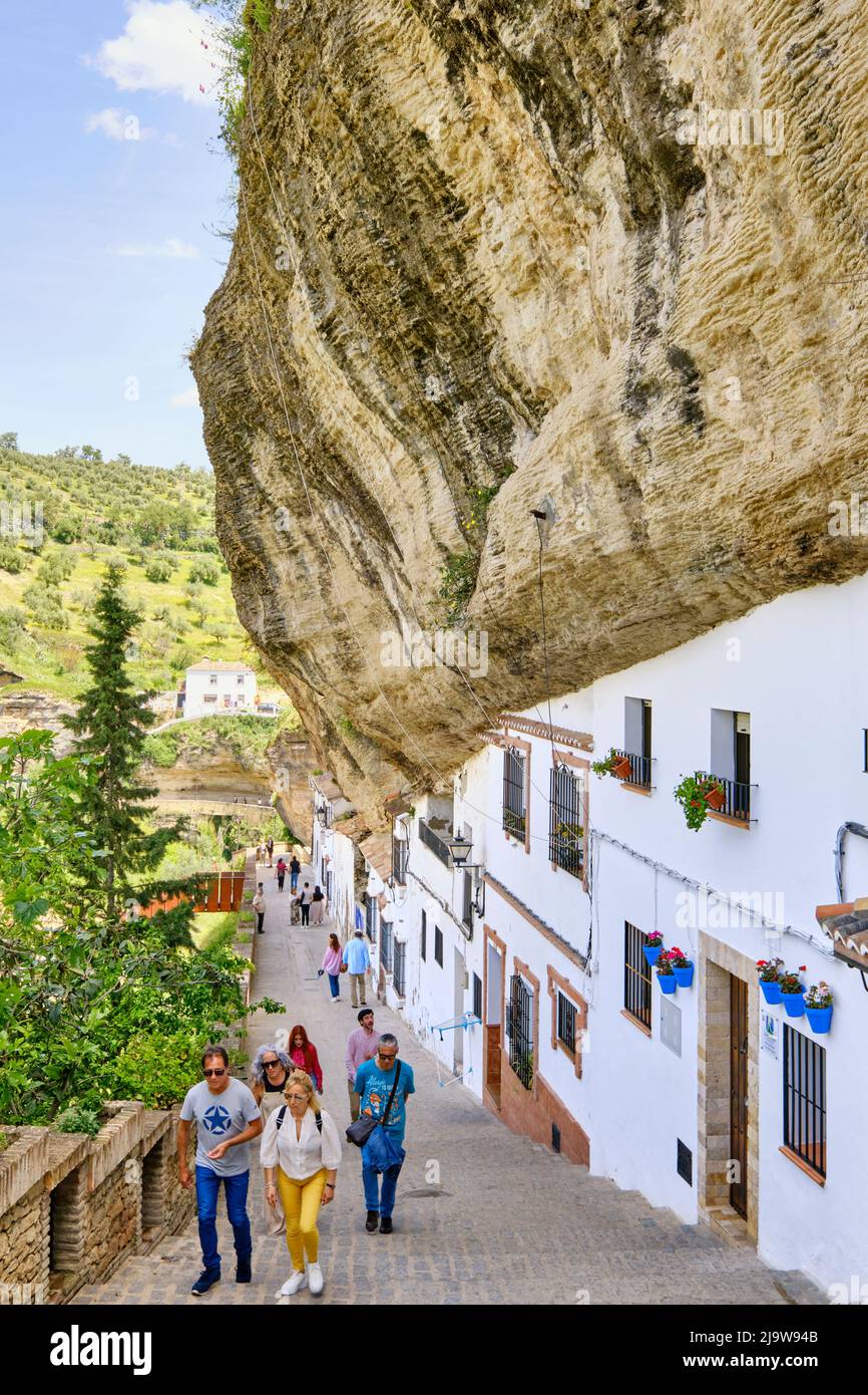 Troglodyte cave dwelling of Setenil de las Bodegas, Andalucia. Spain Stock Photo