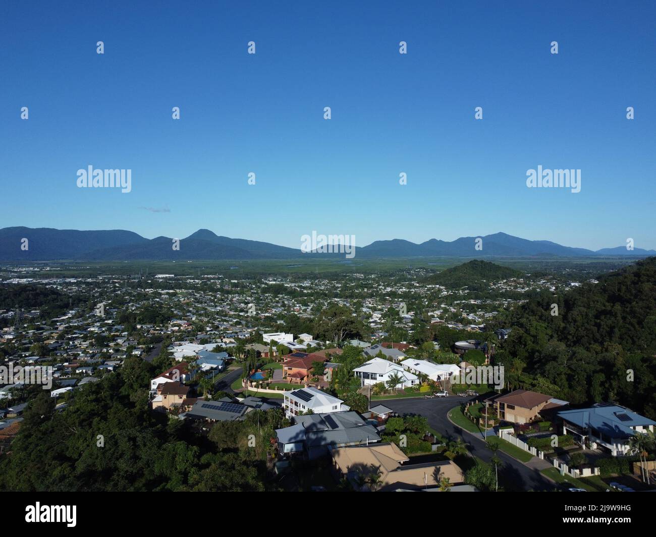 Aerial view of tropical housing estate in Cairns Stock Photo Alamy