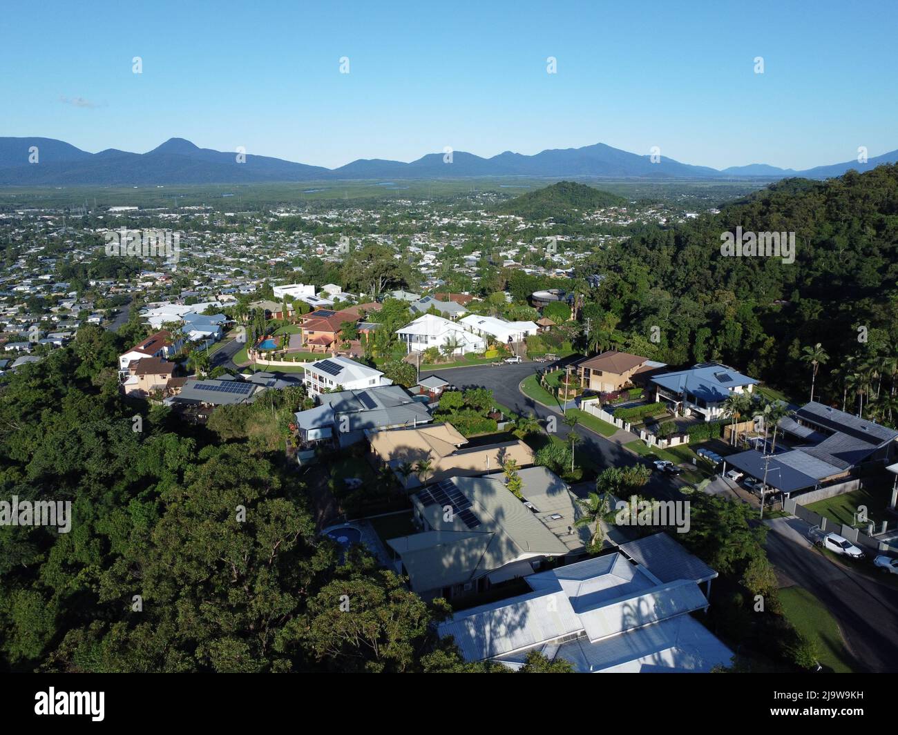 Aerial view of tropical housing estate in Cairns Stock Photo Alamy
