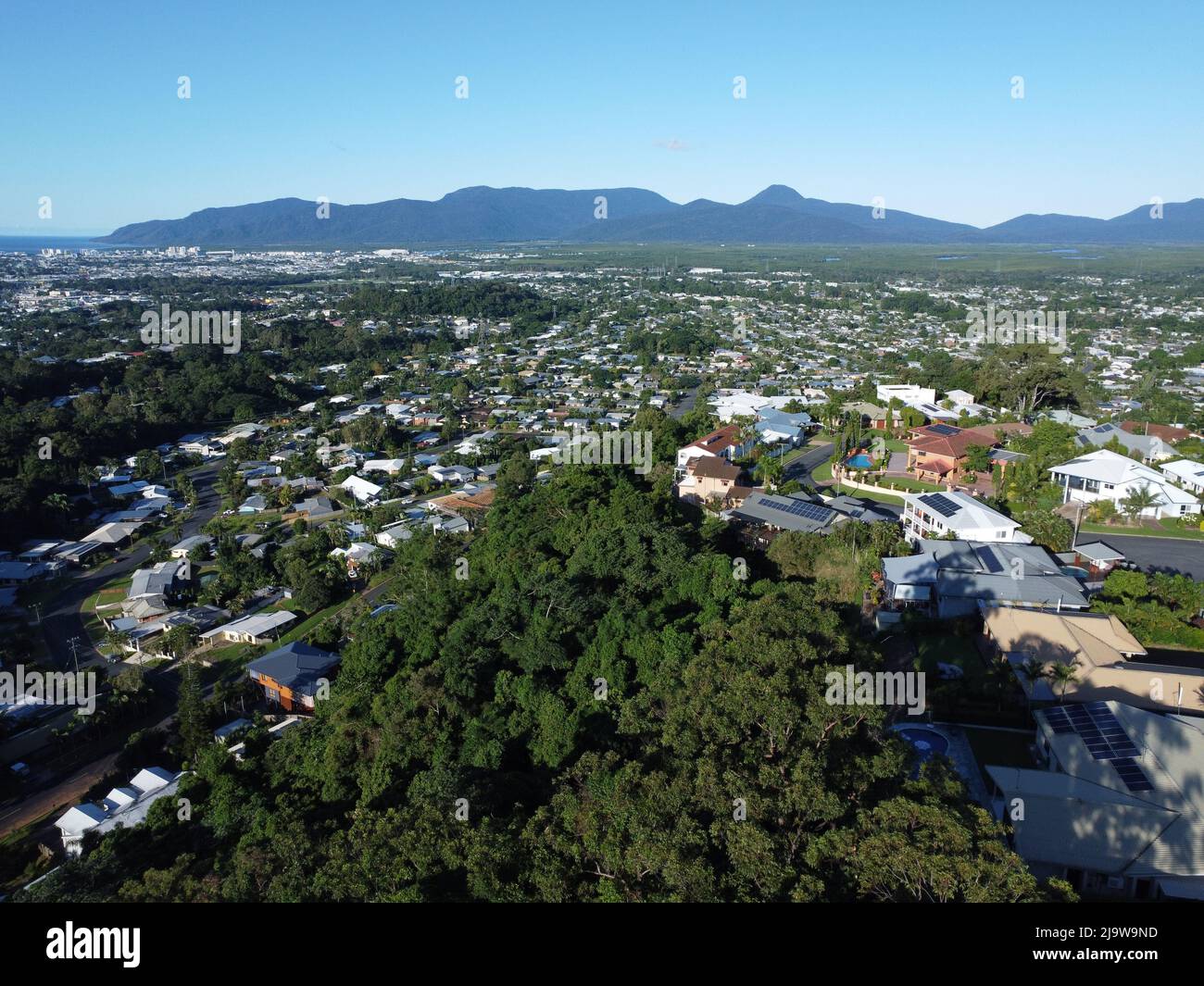 Aerial view of tropical housing estate in Cairns Stock Photo Alamy