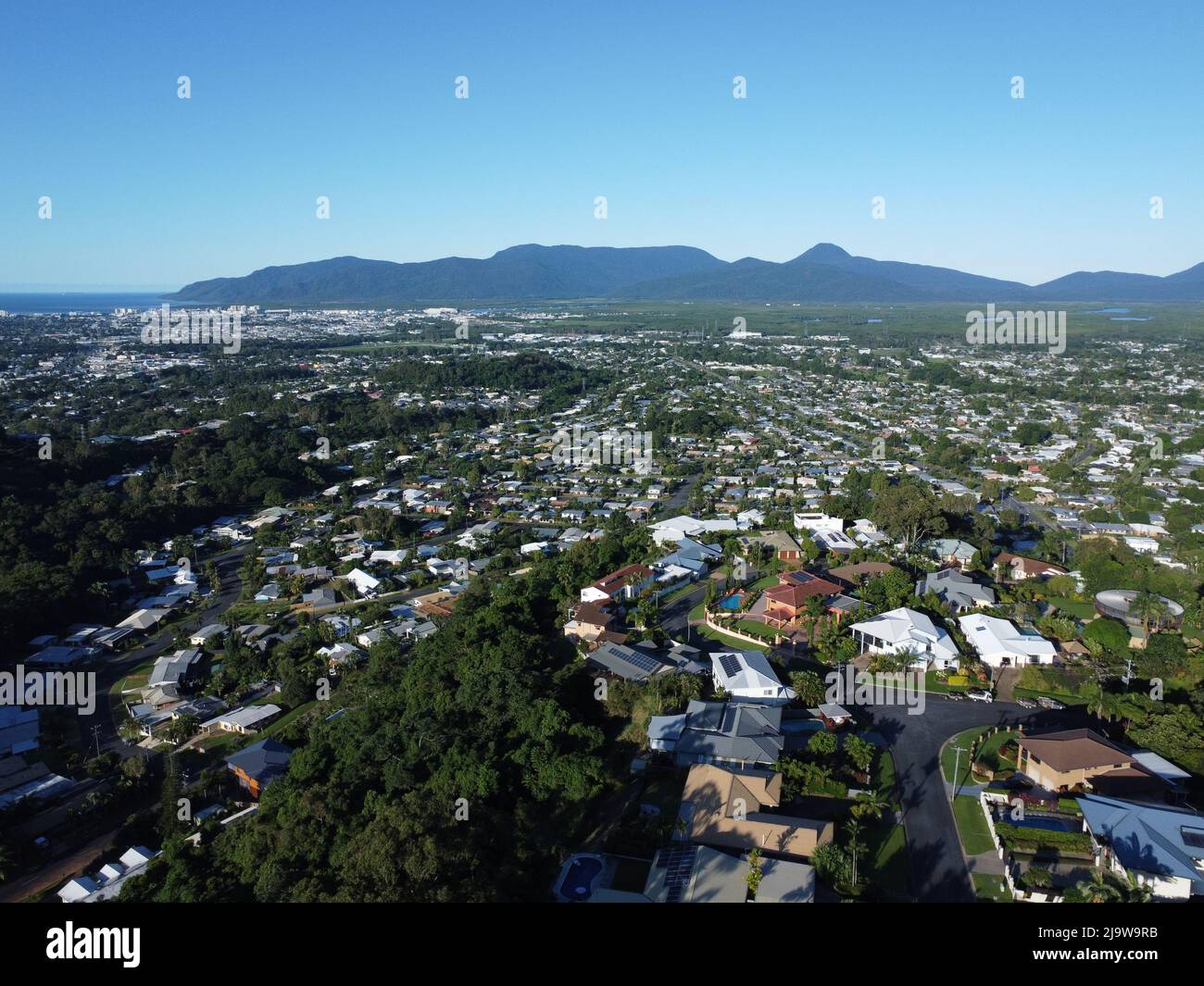 Aerial view of tropical housing estate in Cairns Stock Photo Alamy