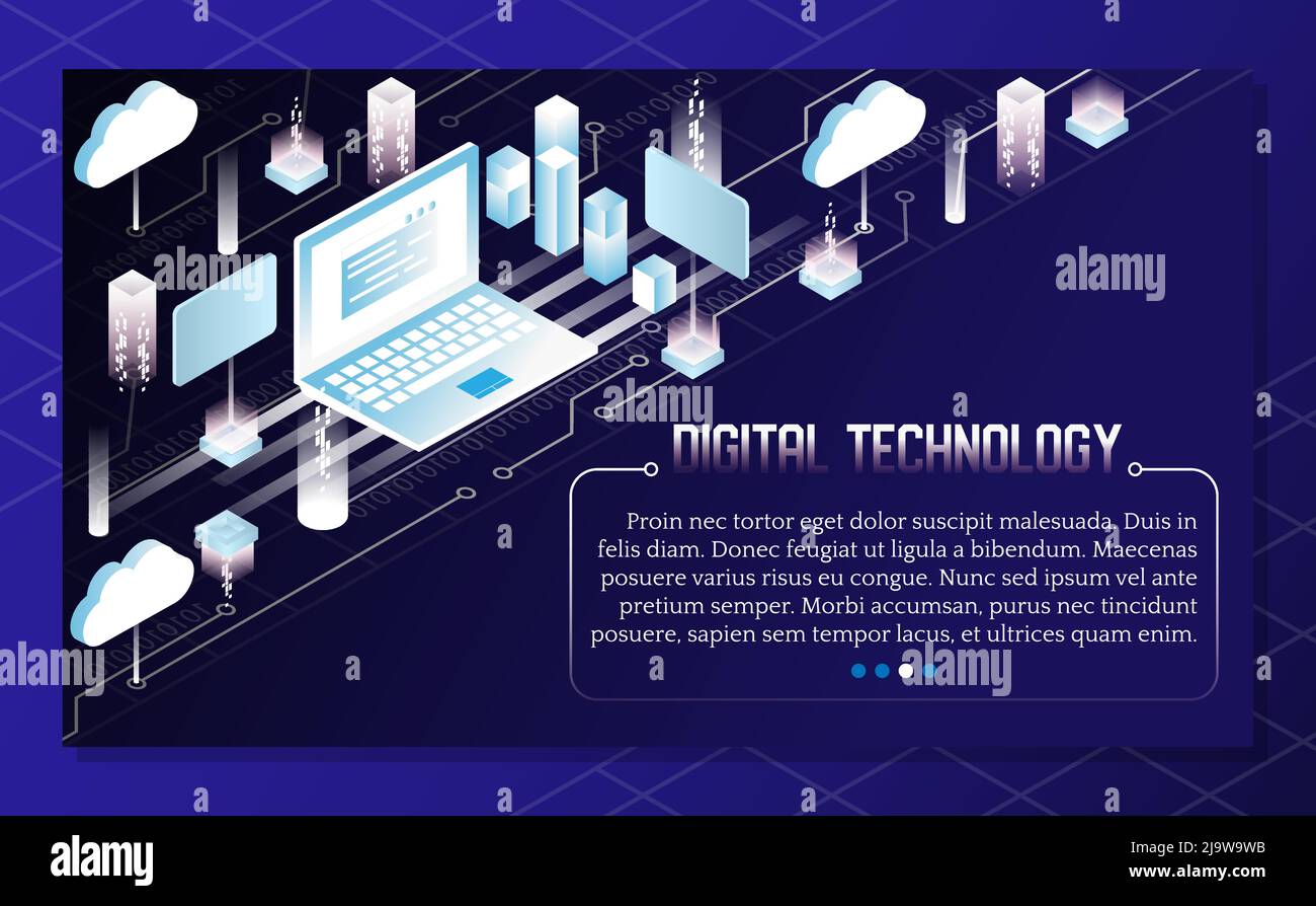 Digital technology vector isometric illustration Stock Vector