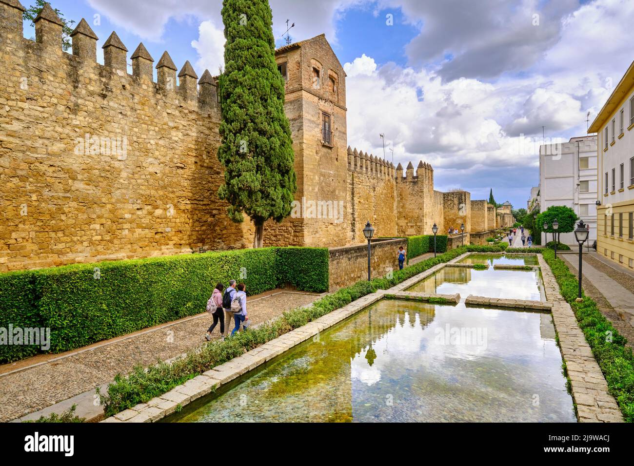 Calle Cairuan (Kairouan) and roman walls of Cordoba. Andalucia, Spain Stock Photo