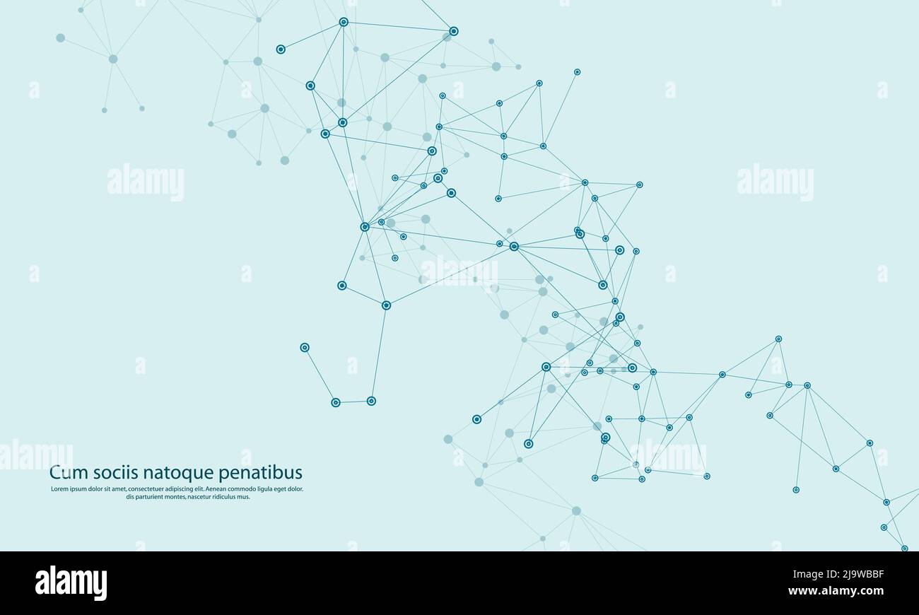 Connections dots with lines. Triangles shapes vector background. Shape science research element design Stock Vector