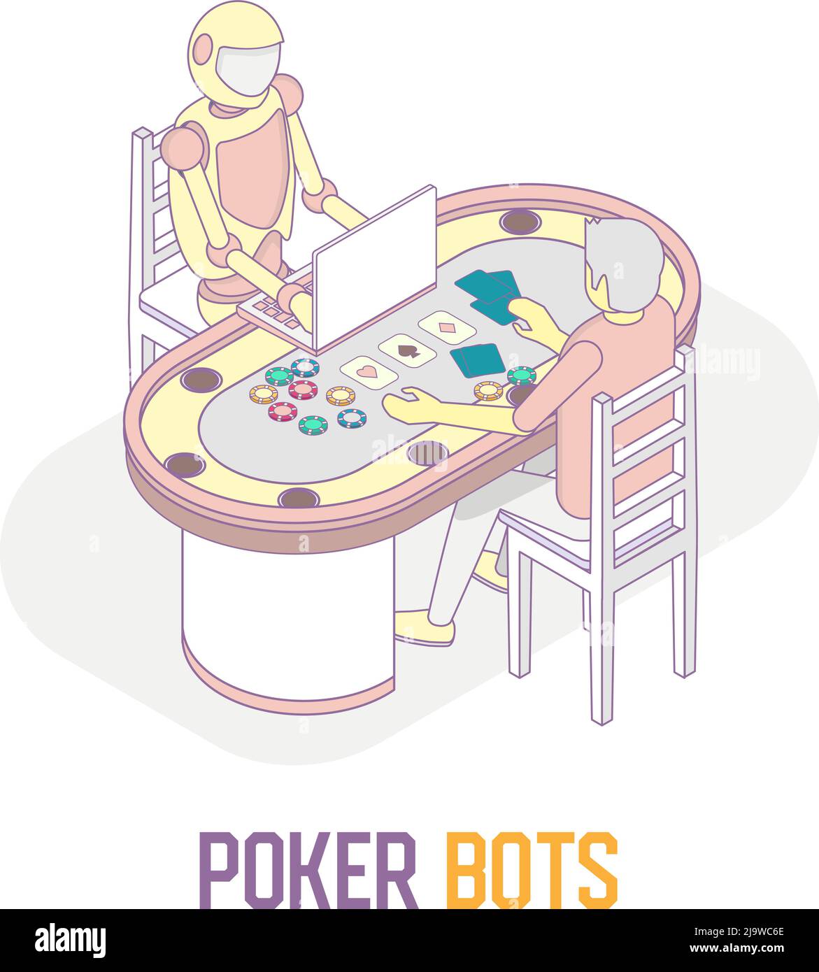 Poker bots concept vector isometric illustration Stock Vector Image & Art -  Alamy