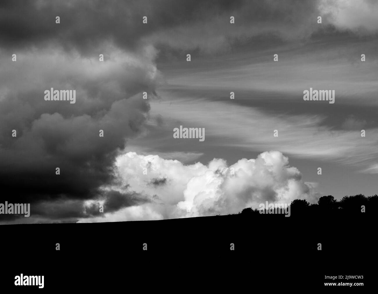 Gathering storm over Northumberland Stock Photo