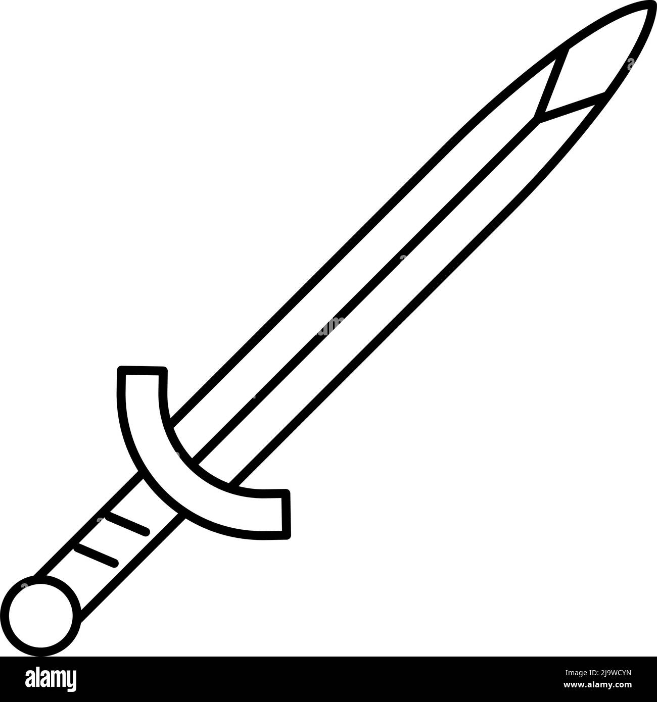 sword weapon line icon vector illustration Stock Vector Image & Art - Alamy