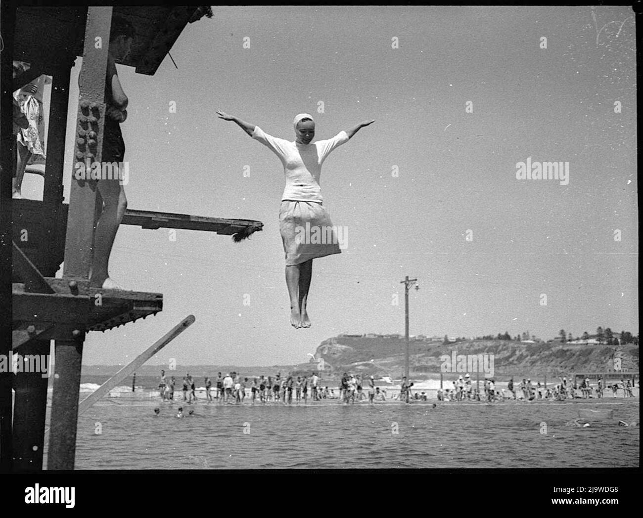 Sam Hood - Swimming Exams at Newcastle Ocean Baths - 1953 Stock Photo ...