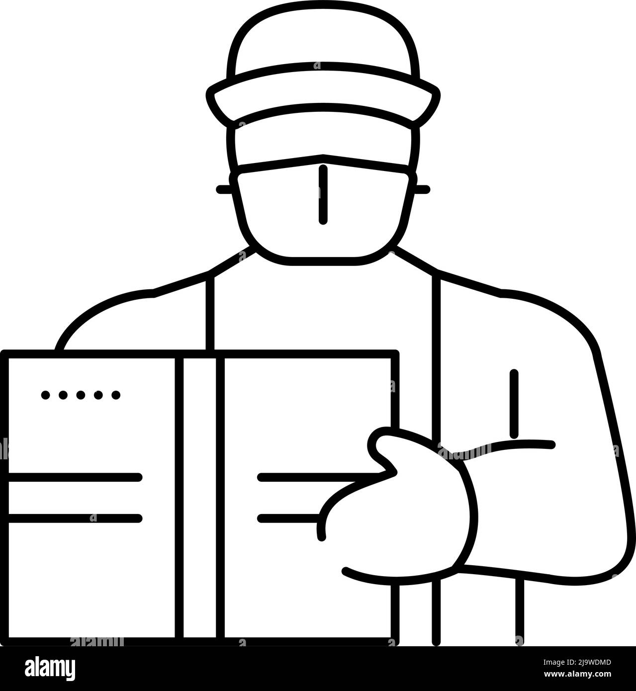courier contactless line icon vector illustration Stock Vector Image ...