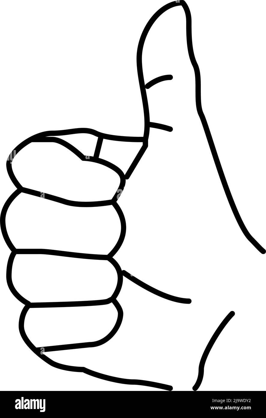thumb up hand gesture line icon vector illustration Stock Vector Image ...