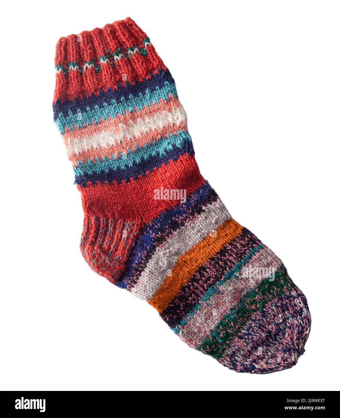 Knitting socks from woolen threads Handmade cozy homemade warm winter