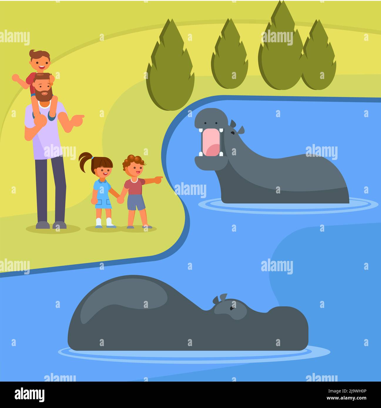 Zoo animals vector flat style design illustration Stock Vector Image