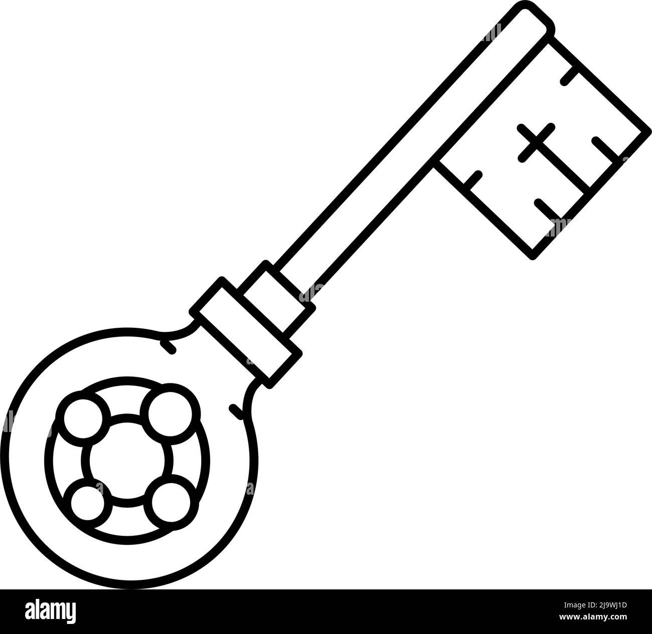 key medieval line icon vector illustration Stock Vector Image & Art - Alamy