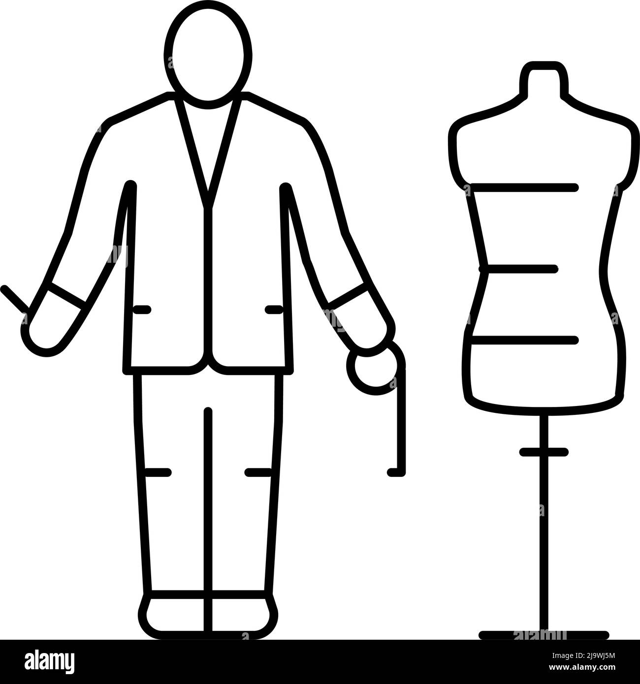 tailor business line icon vector illustration Stock Vector Image & Art ...