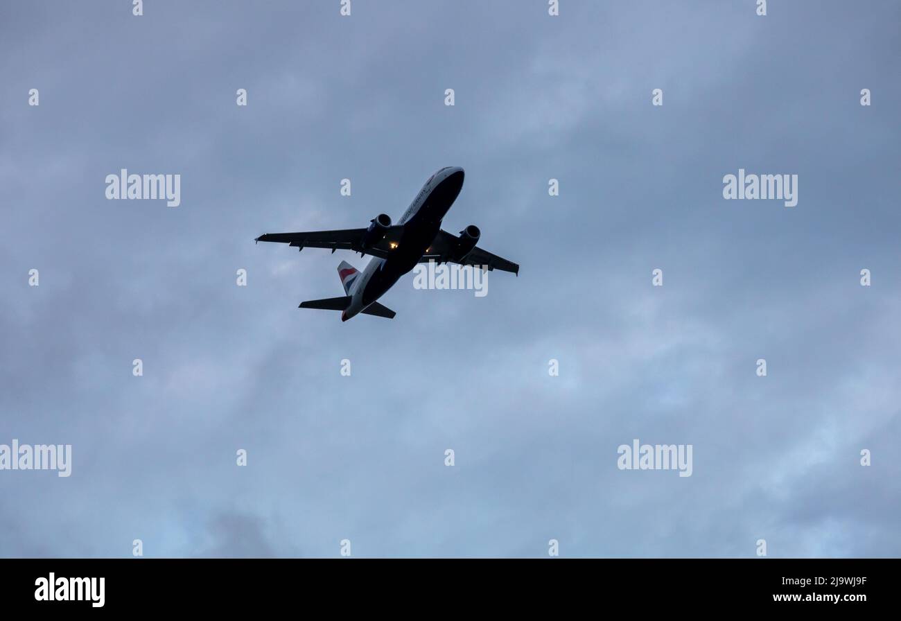 Aeroplane taking off from London Heathrow Airport, London, uk Stock
