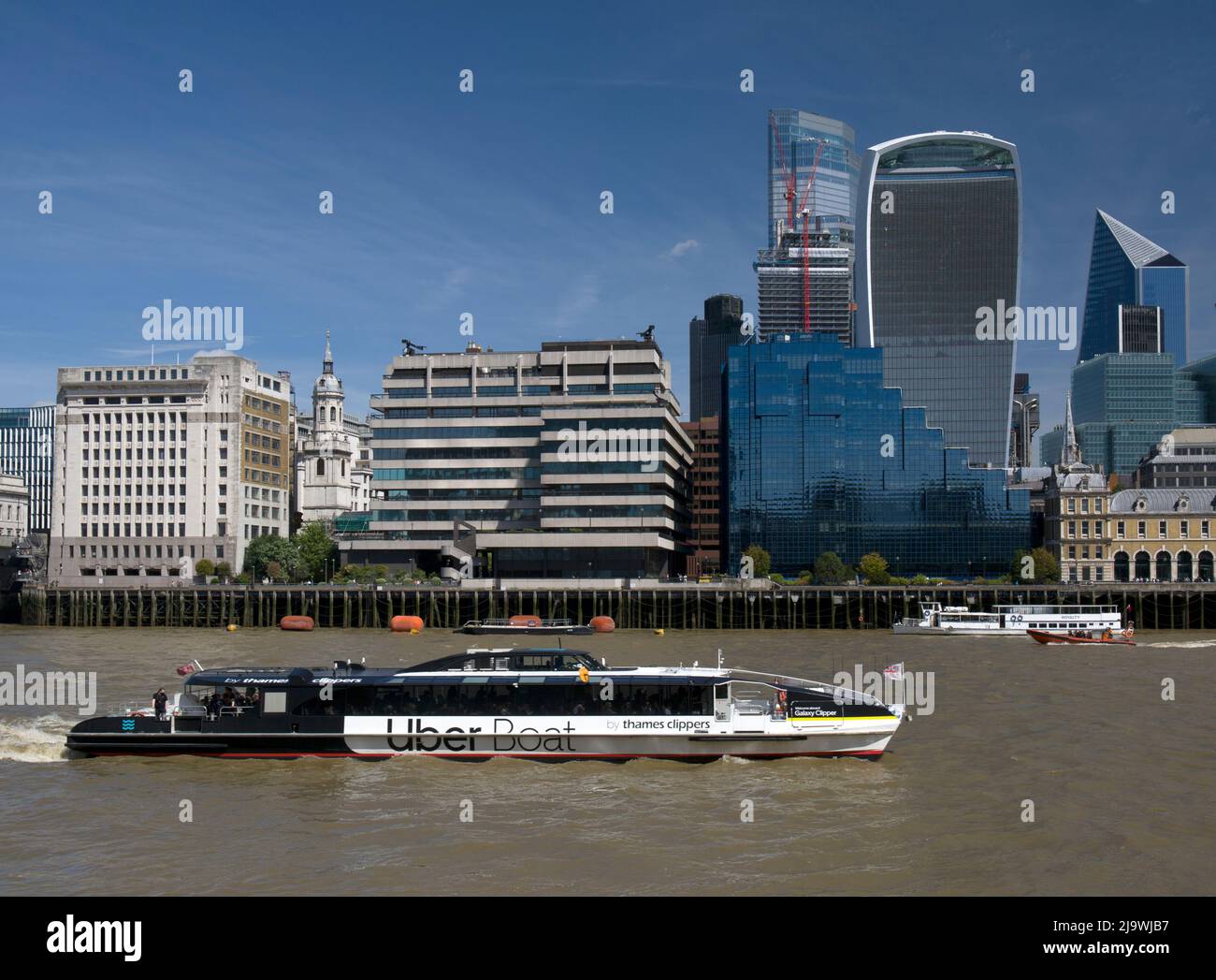 River Thames Iconic Buildings in City of London Stock Photo