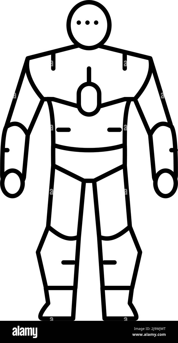 humanoid robot line icon vector illustration Stock Vector Image & Art ...