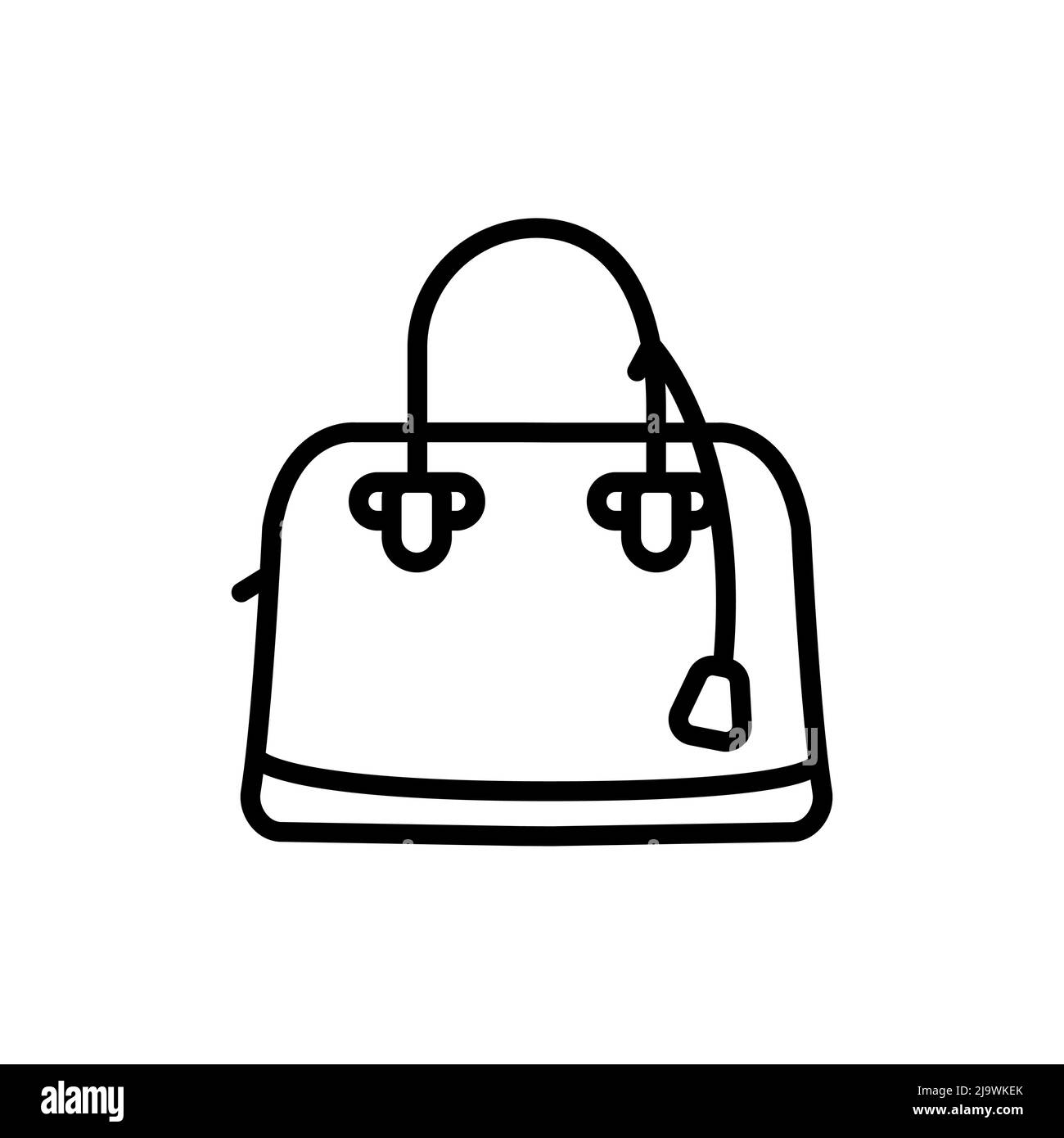Woman bag dome line color icon. Isolated vector element. Outline ...