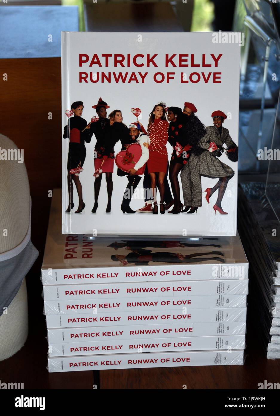 Copies of the book 'Patrick Kelly Runway of Love' for sale at the M.H. de Young Memorial Museum in San Francisco, California. Stock Photo